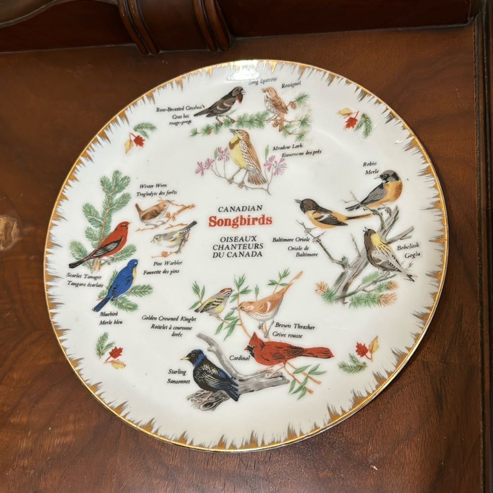 Canadian songbirds plate